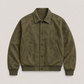 Military Green men's casual jacket displayed straight on against a plain studio background.