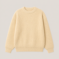 Light Yellow men's crewneck sweater displayed straight on against a plain studio background.