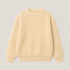 Light Yellow men's crewneck sweater displayed straight on against a plain studio background.